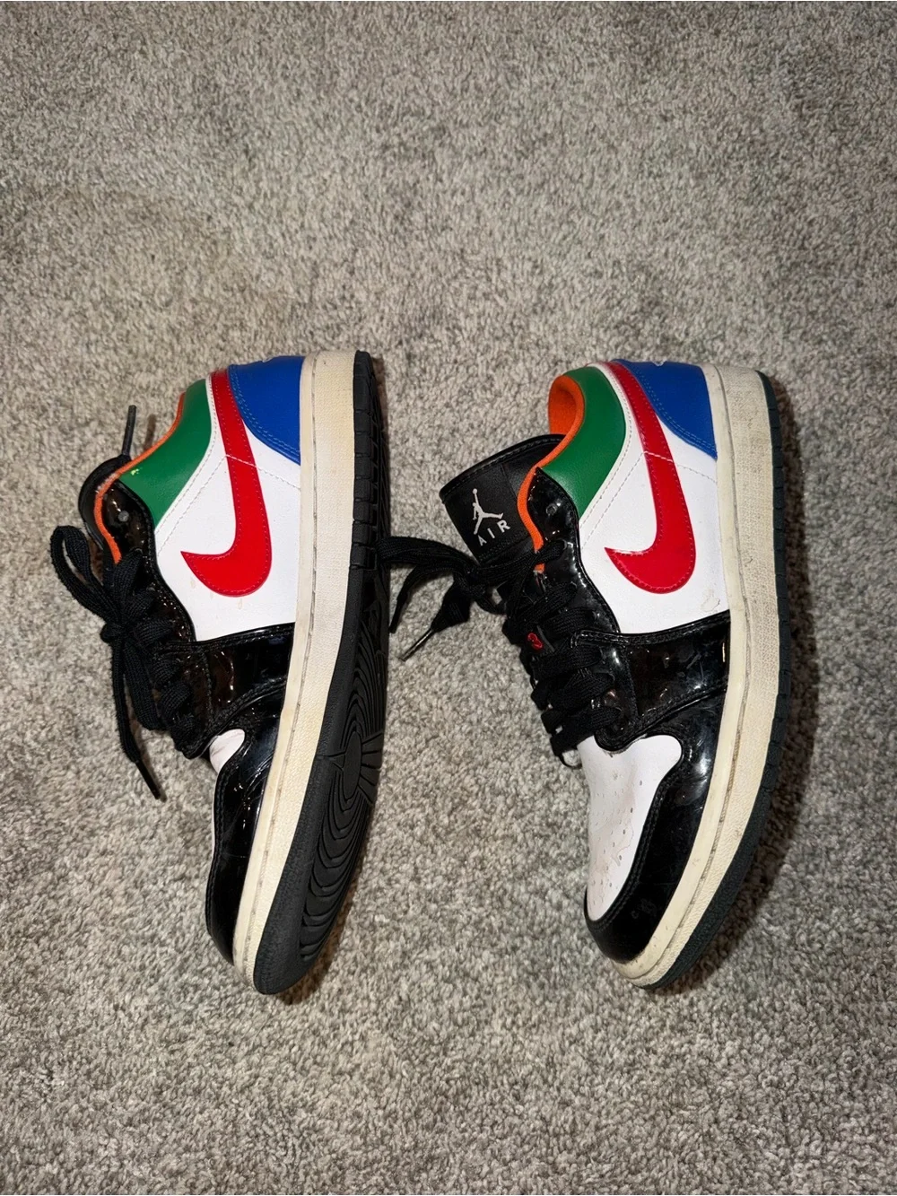 Jordan Black White Orange Low-Top Sneakers